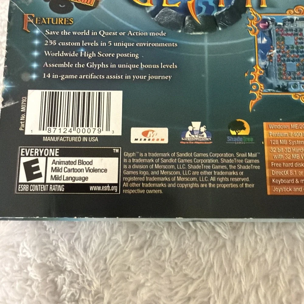 Glyph PC CD ROM Video Game E-Everyone Shade Tree Games WINDOWS Snail Mail